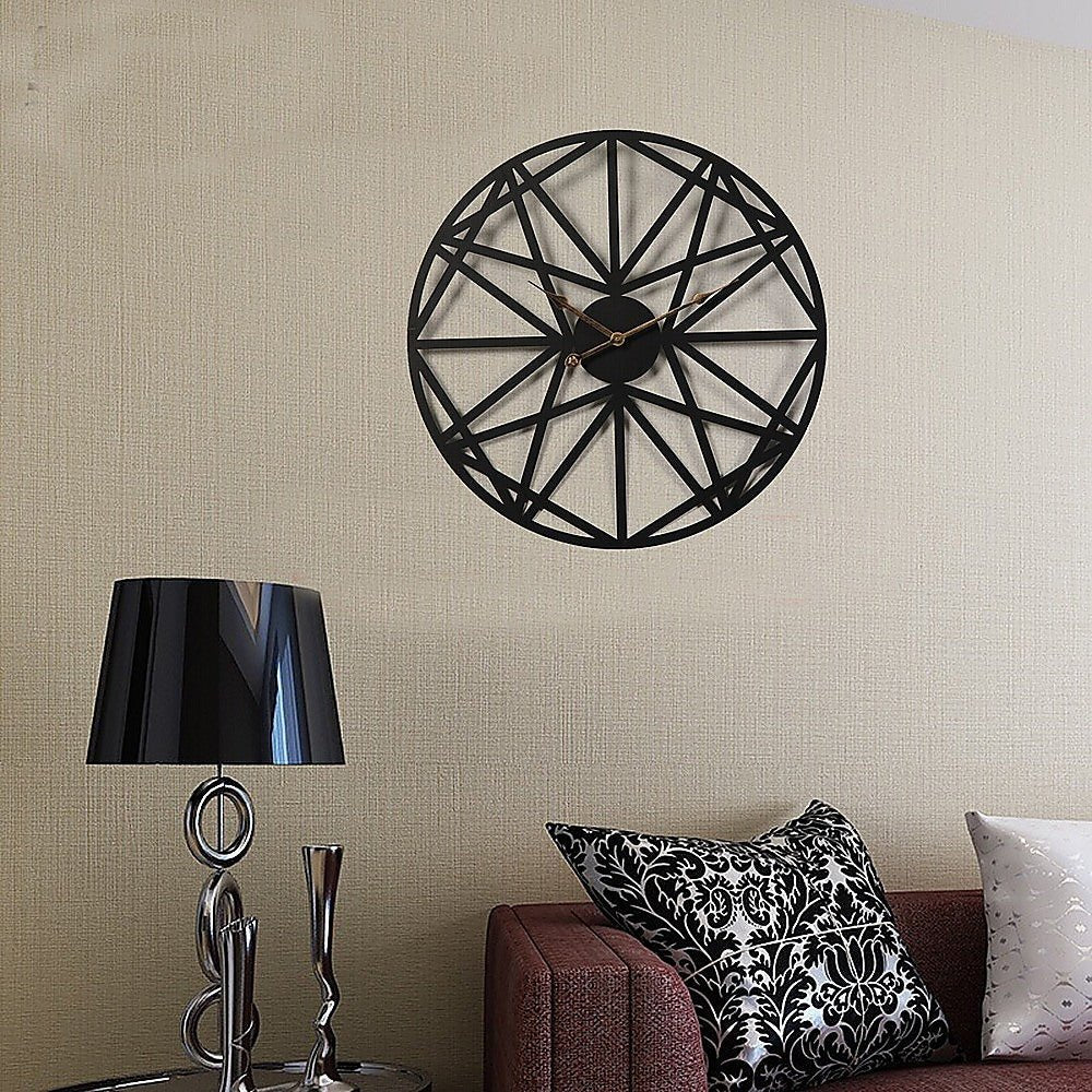 Large Metal Outdoor Wall Clock – Black - Wall Clocks
