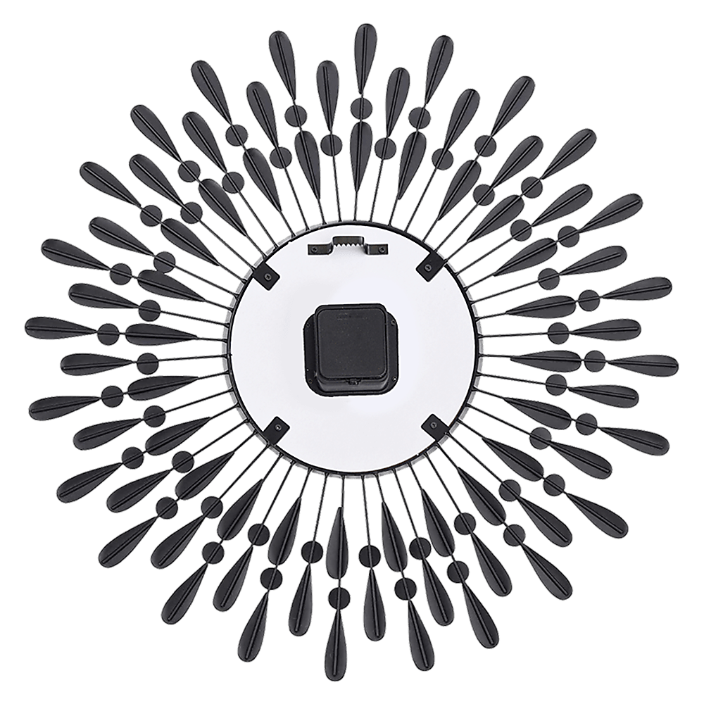Large Round Modern 3D Crystal Wall Clock - Black And Crystal - Wall Clocks