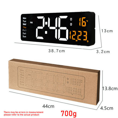 LED Digital Wall Clock - Black - Wall Clocks