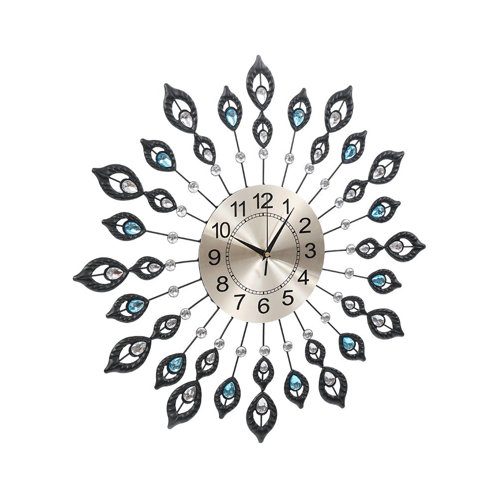 Modern 3D Crystal Wall Clock Luxury - Black and Gold - Wall Clocks