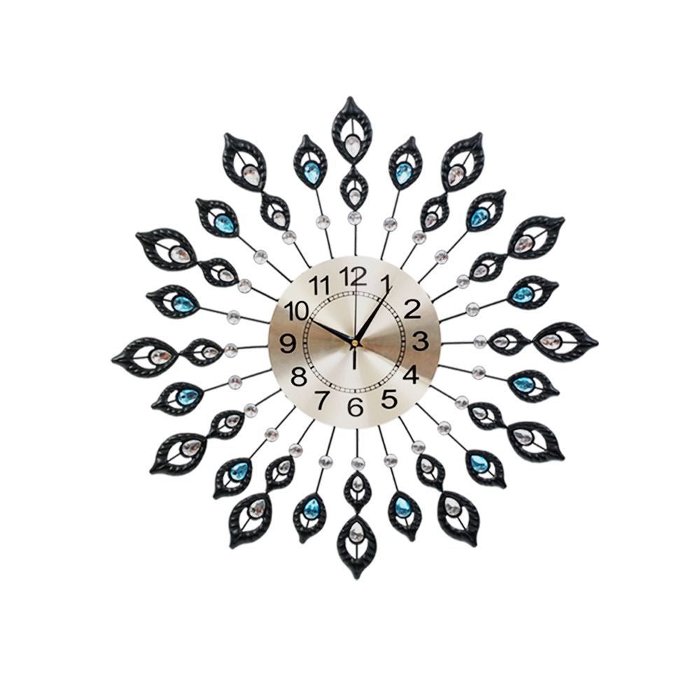 Modern 3D Crystal Wall Clock Luxury - Black and Gold - Wall Clocks