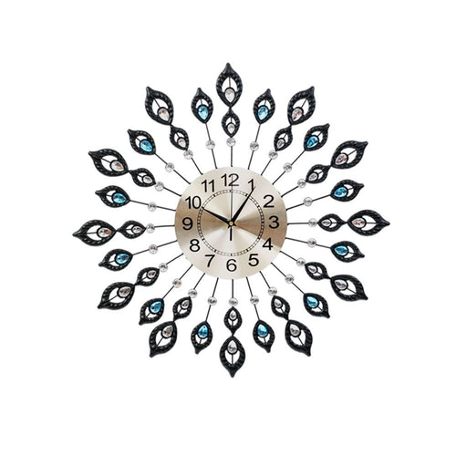 Modern 3D Crystal Wall Clock Luxury - Black and Gold - Wall Clocks