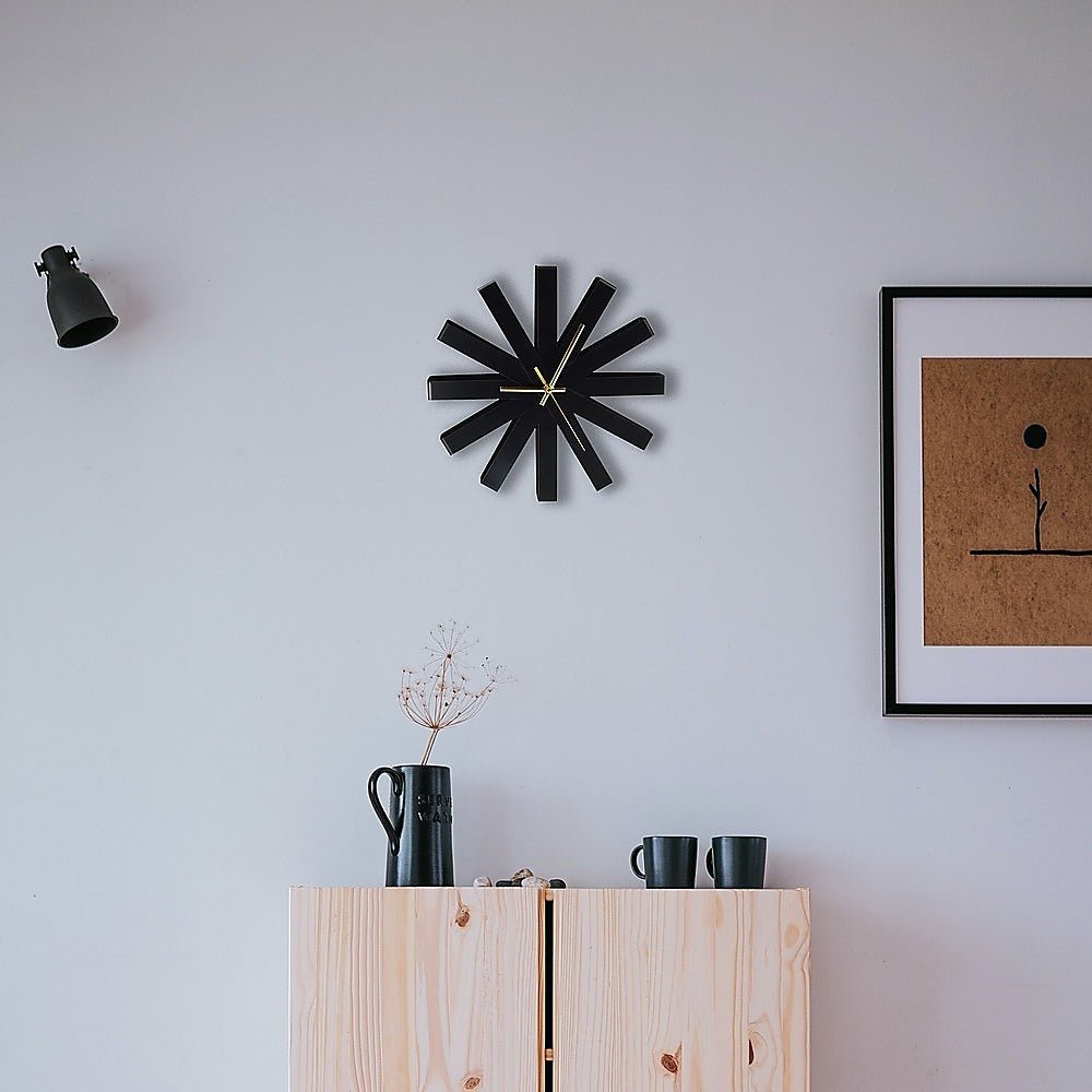 Modern Ribbon Wall Clock - Black - Wall Clocks