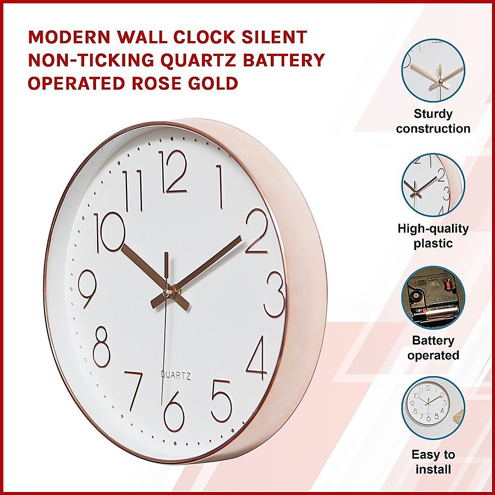 Modern Wall Clock - Rose Gold - Wall Clocks