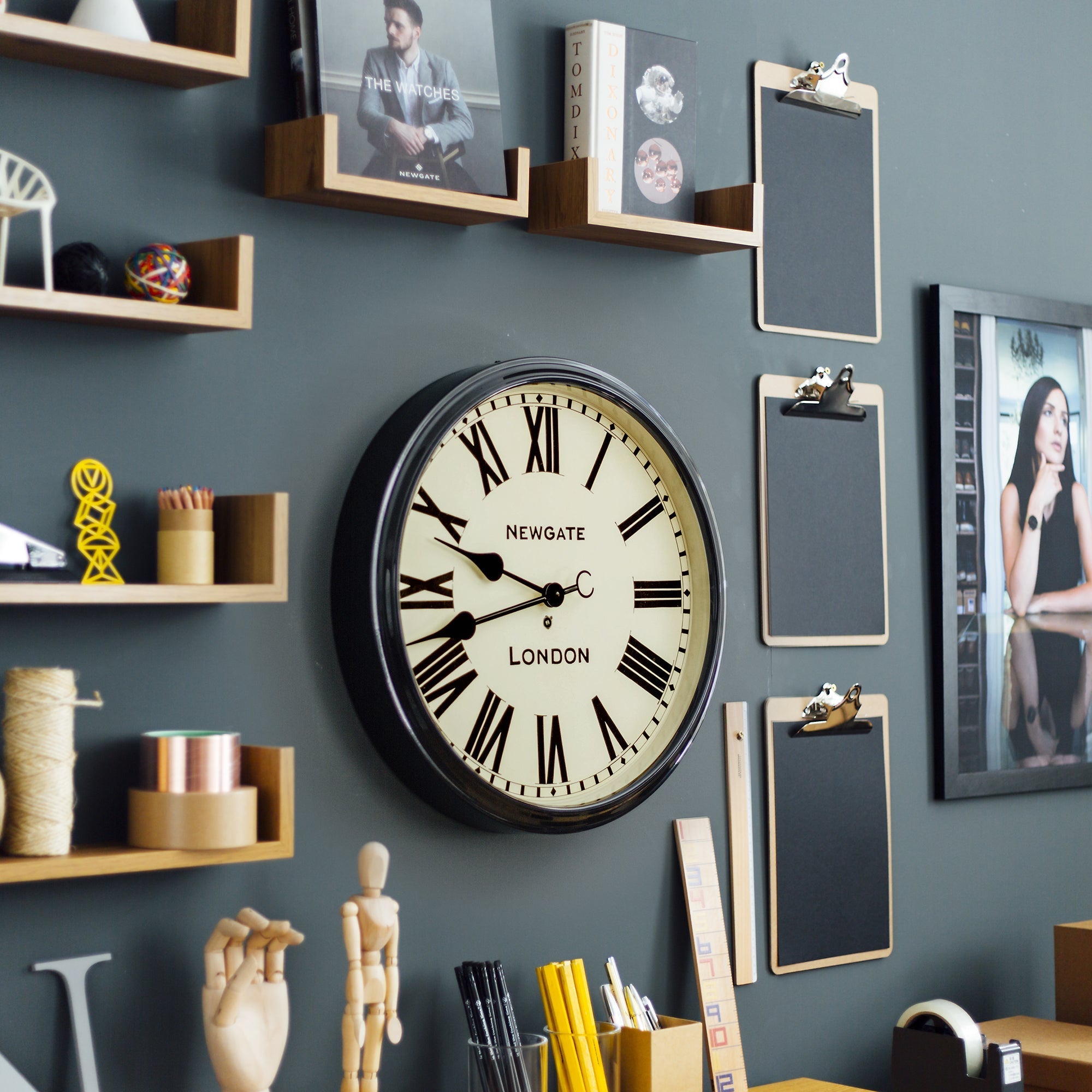 Newgate Battersby Clock - Black - Wall Clocks | Infinity Clocks