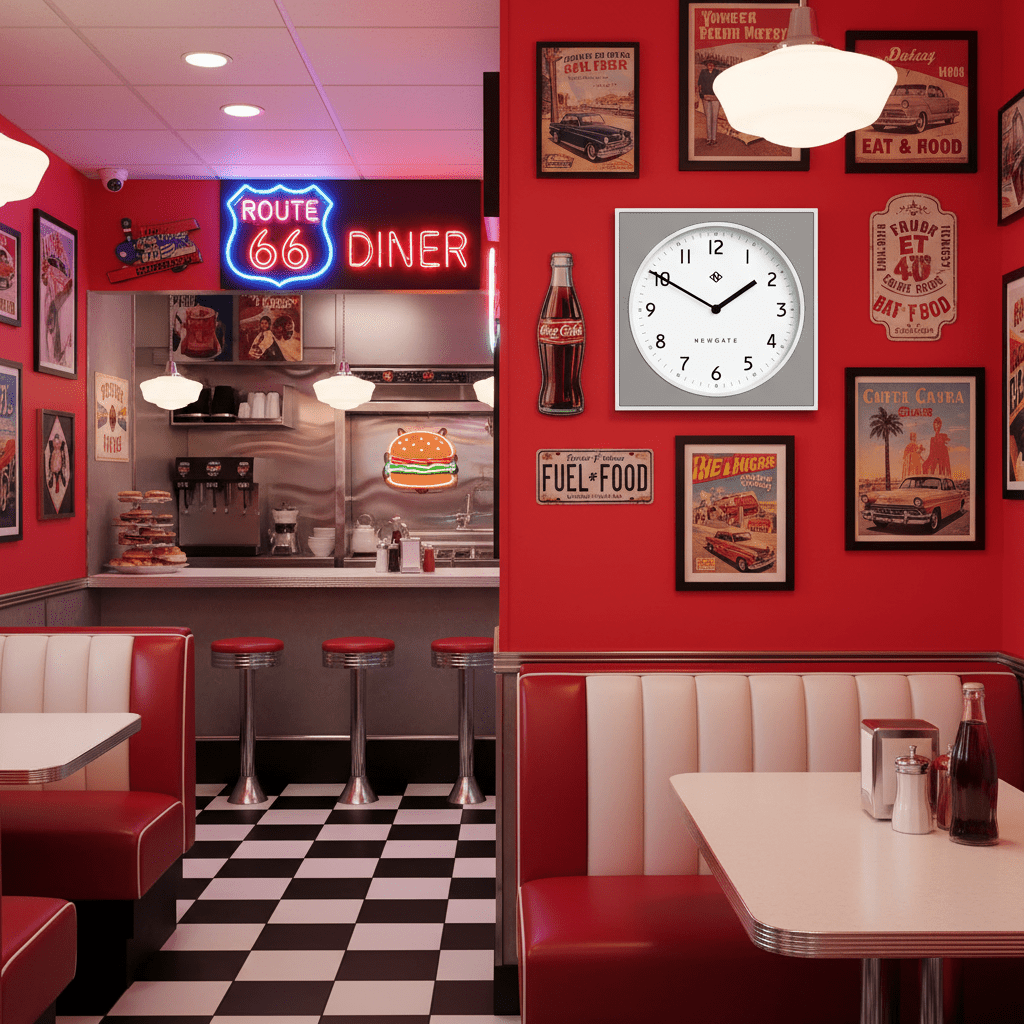 Newgate Burger & Chips Wall Clock - Posh Grey - Wall Clocks
