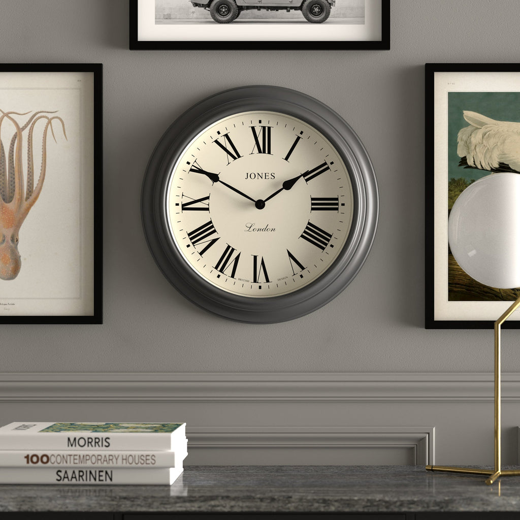 Newgate Jones Supper Club Clock Charcoal - Charcoal Grey - Wall Clocks | Infinity Clocks