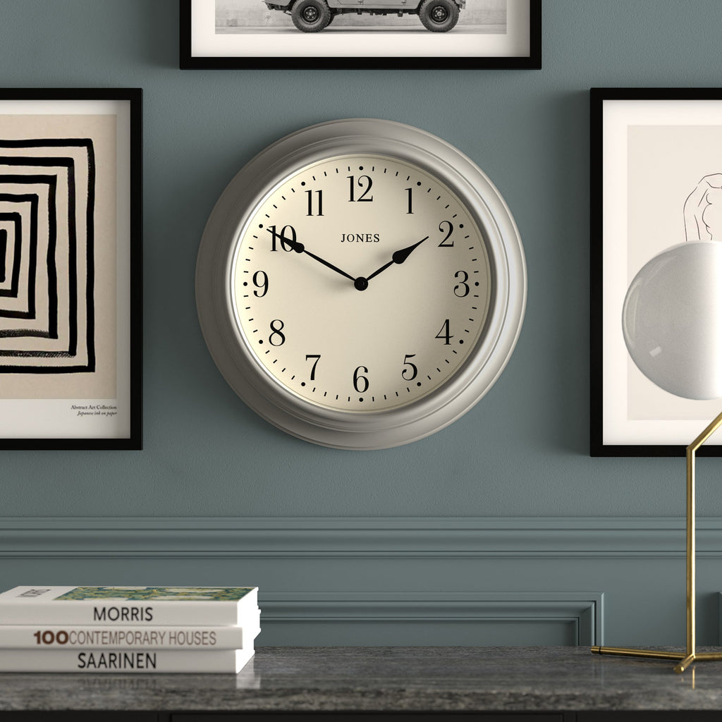 Newgate Jones Supper Club Clock - Cloud Grey - Wall Clocks