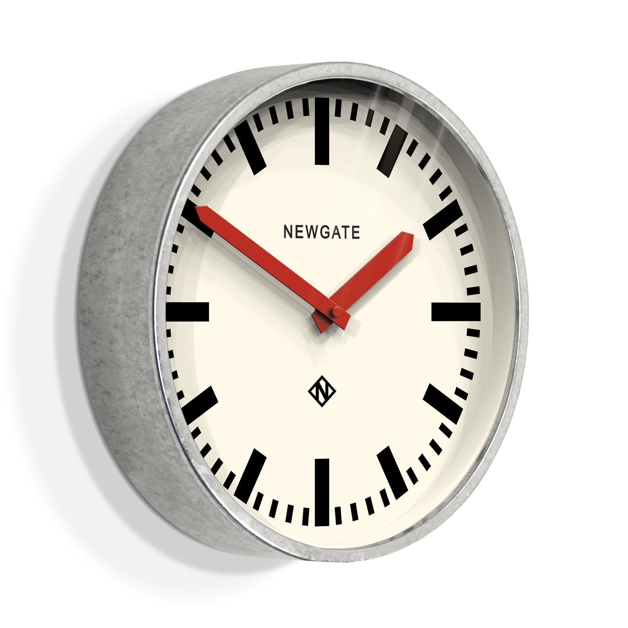 Newgate Luggage Wall Clock - Galvanised Red Hands - Wall Clocks | Infinity Clocks