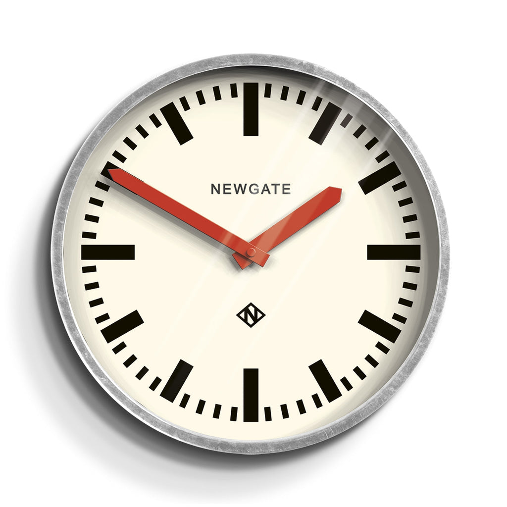 Newgate Luggage Wall Clock - Galvanised Red Hands - Wall Clocks | Infinity Clocks