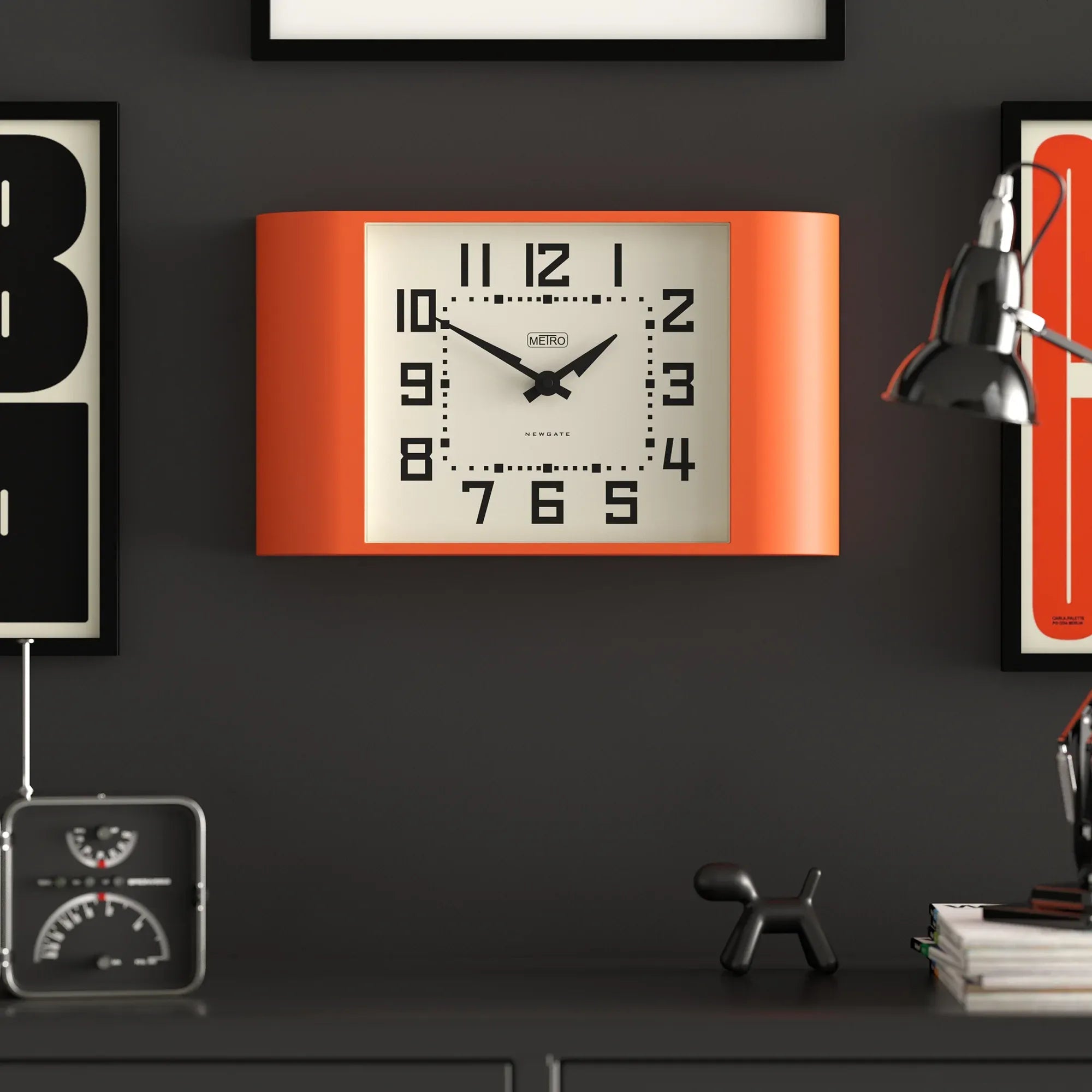 Newgate Metro Wall Clock - Pumpkin Orange - Wall Clocks