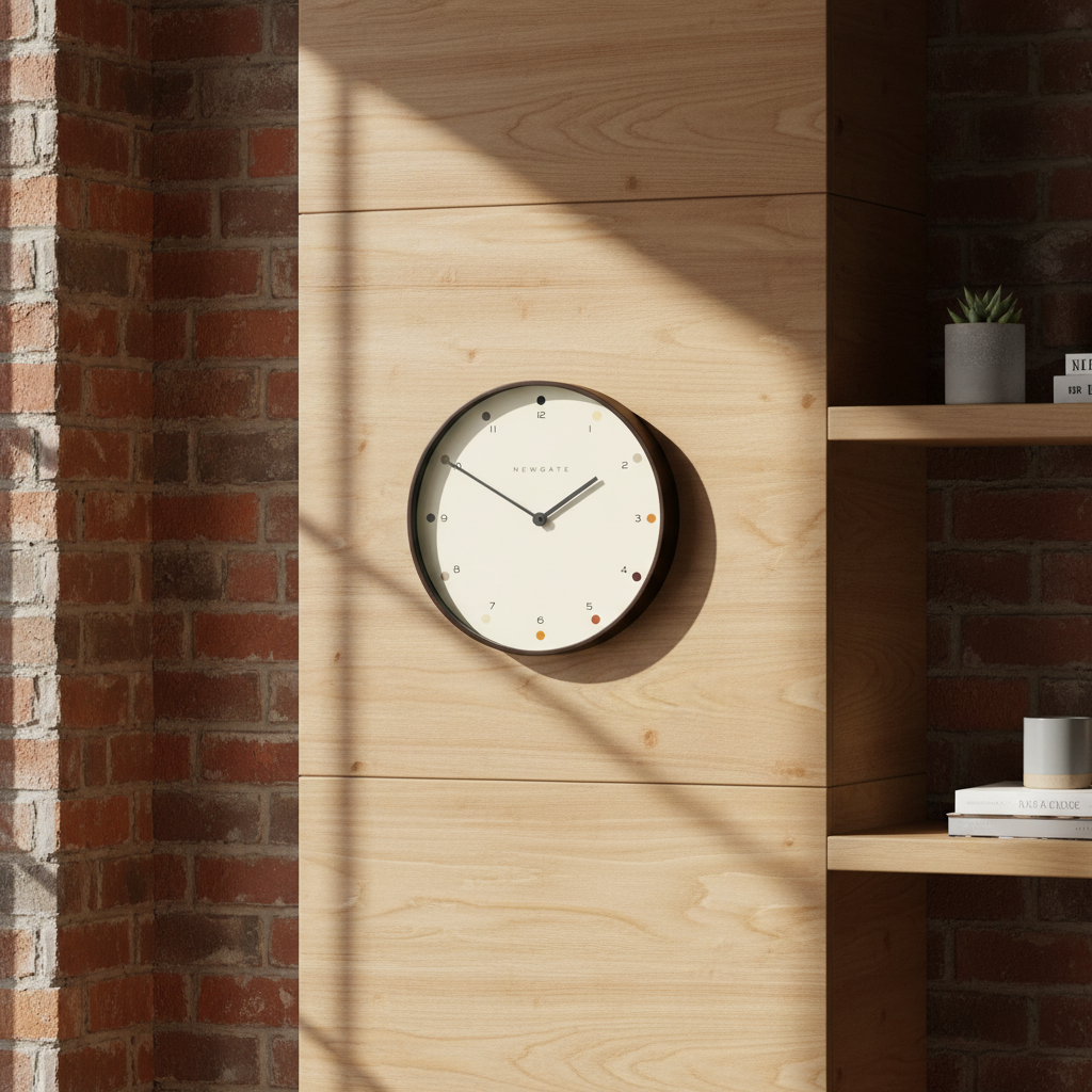 Newgate Mr Clarke Clock - Dark Wood Dot Dial 40