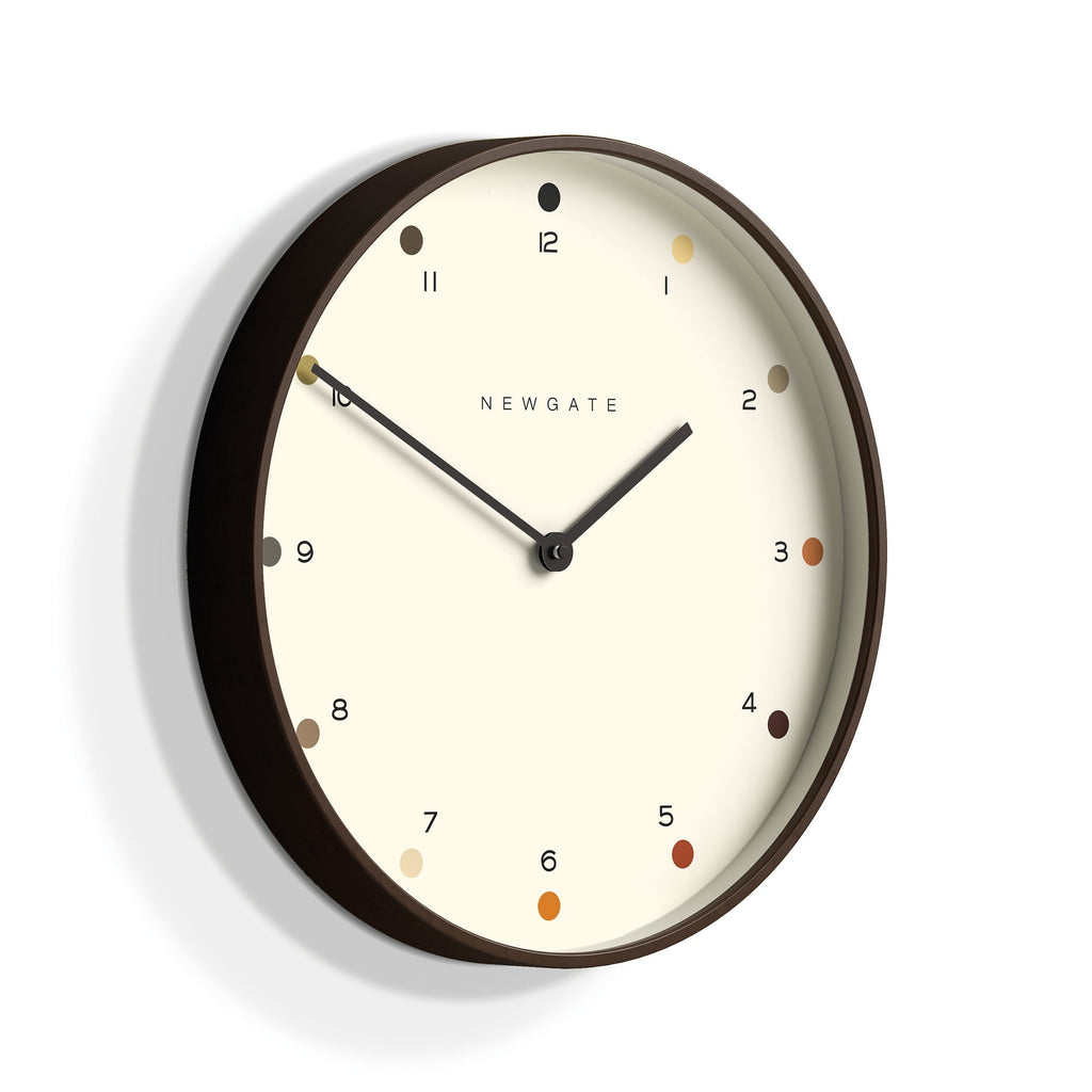 Newgate Mr Clarke Clock - Dark Wood Dot Dial 40 - Wall Clocks