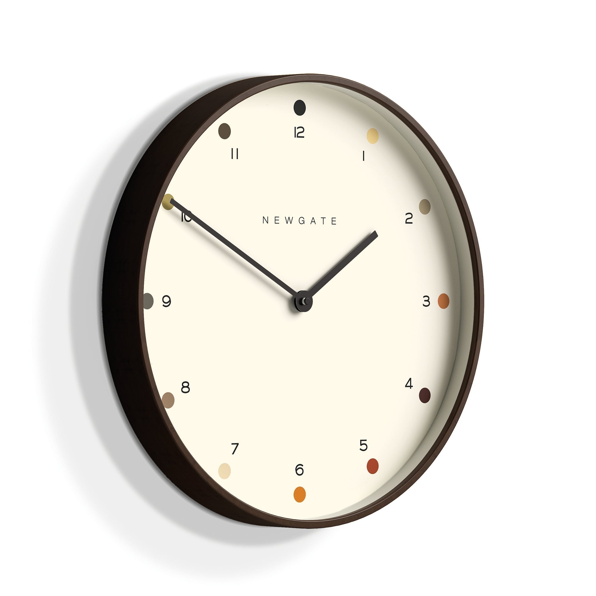 Newgate Mr Clarke Clock - Dark Wood Dot Dial 40 - Wall Clocks