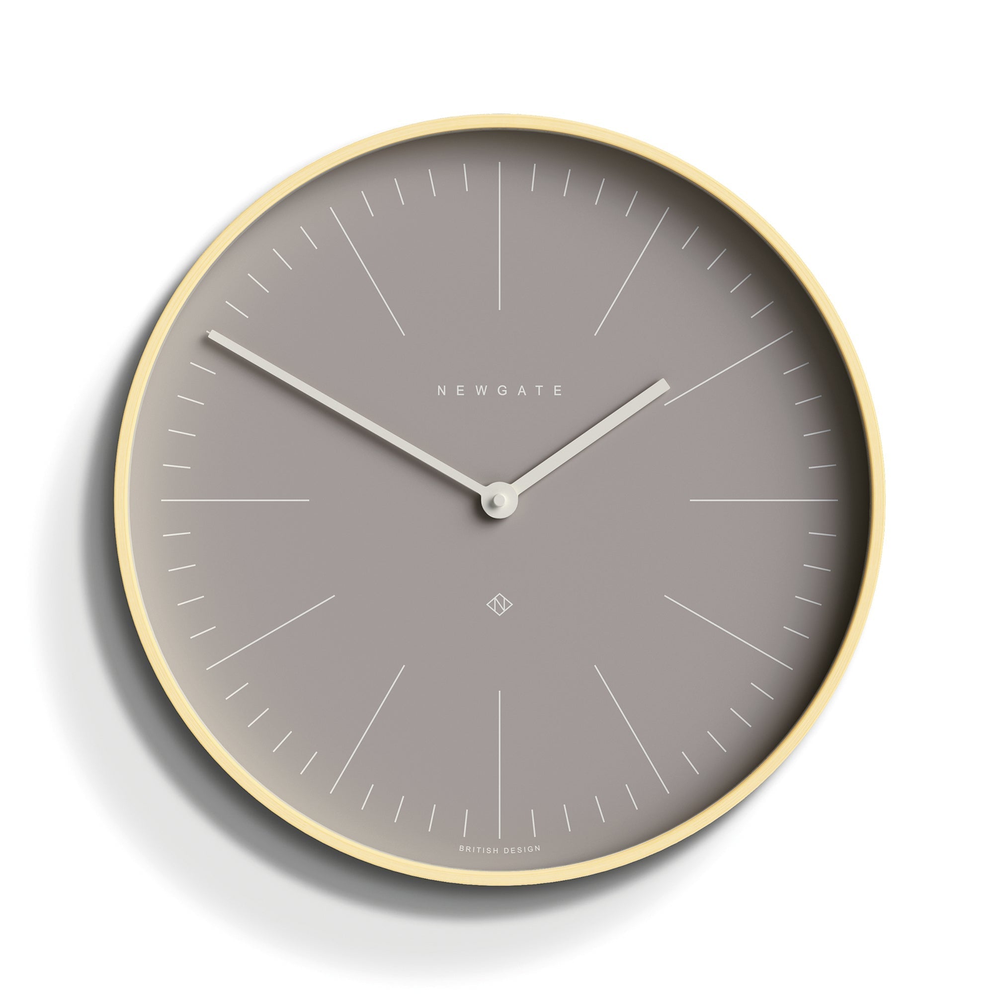 Newgate Mr Clarke Clock - Pale Wood Clay Grey Dial - Wall Clocks | Infinity Clocks