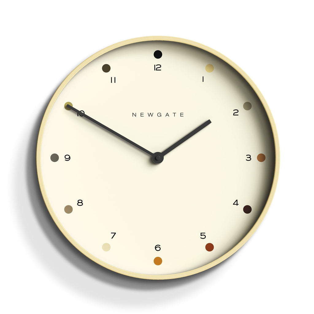 Newgate Mr Clarke Clock - Pale Wood Dot Dial - Wall Clocks