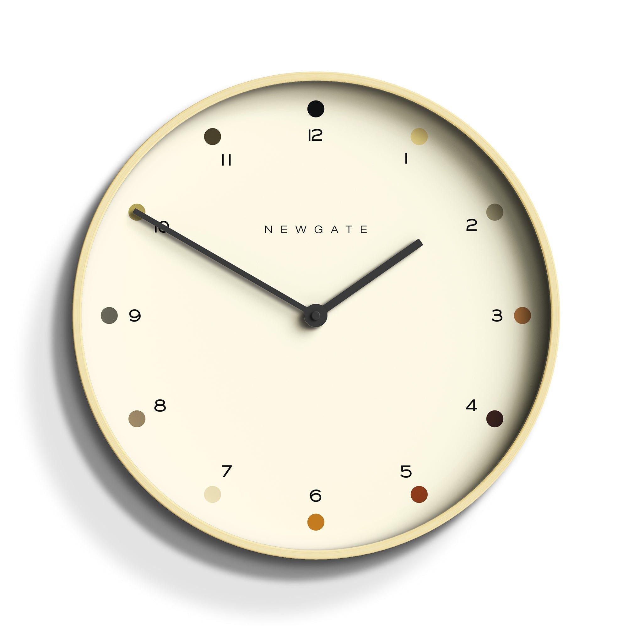 Newgate Mr Clarke Clock - Pale Wood Dot Dial - Wall Clocks