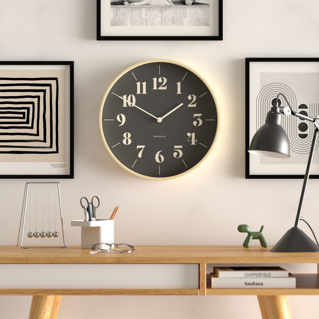 Newgate Mr Clarke Clock Reverse Hopscotch Dial - Pale Wood - Wall Clocks