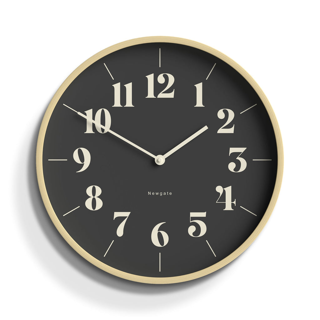 Newgate Mr Clarke Clock Reverse Hopscotch Dial - Pale Wood - Wall Clocks