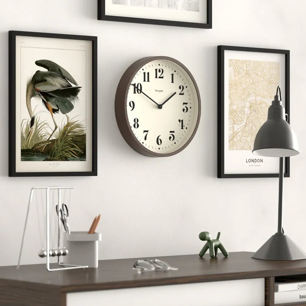 Newgate Number Four Theatre Wall Clock - Faux Dark Wood - Wall Clocks