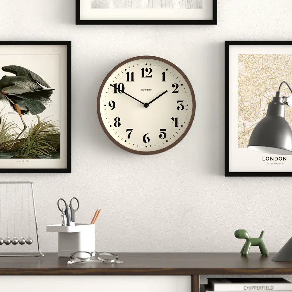 Newgate Number Four Theatre Wall Clock - Faux Dark Wood - Wall Clocks