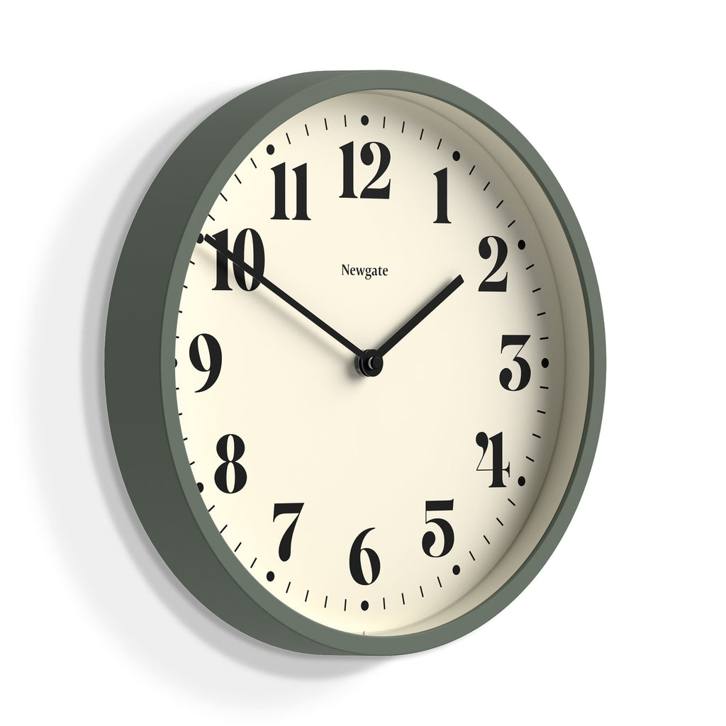 Newgate Number Four Wall Clock - Matte Asparagus Green - Wall Clocks | Infinity Clocks