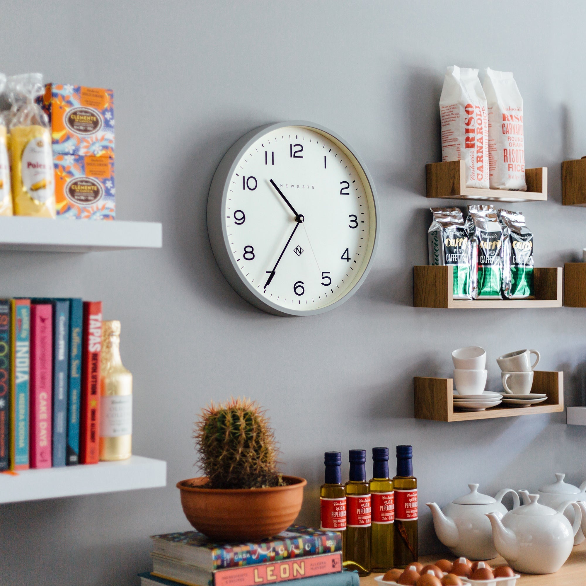 Newgate Number Three Echo Clock - Silicone Grey - Wall Clocks | Infinity Clocks