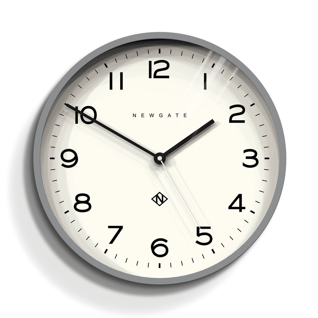 Newgate Number Three Echo Clock - Silicone Grey - Wall Clocks | Infinity Clocks