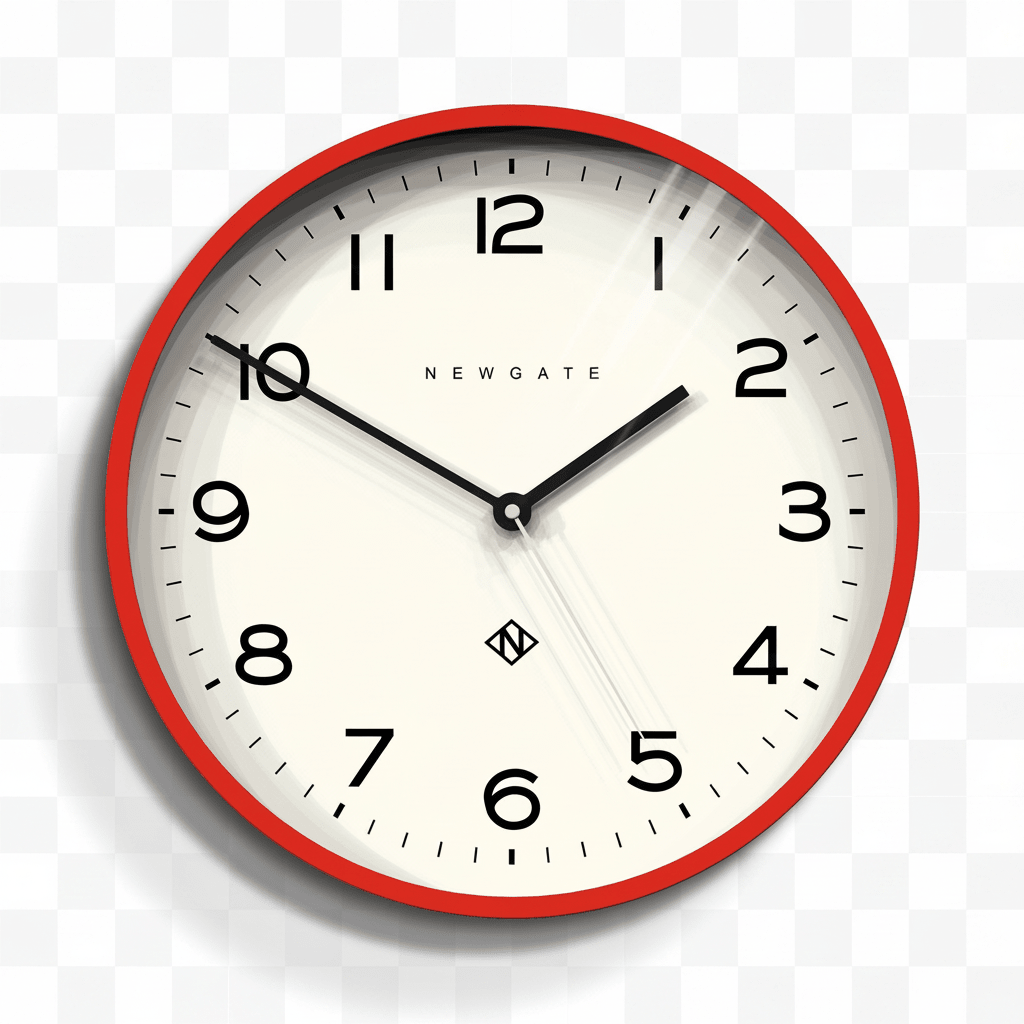 Newgate Number Three Echo Clock - Silicone Red - Wall Clocks