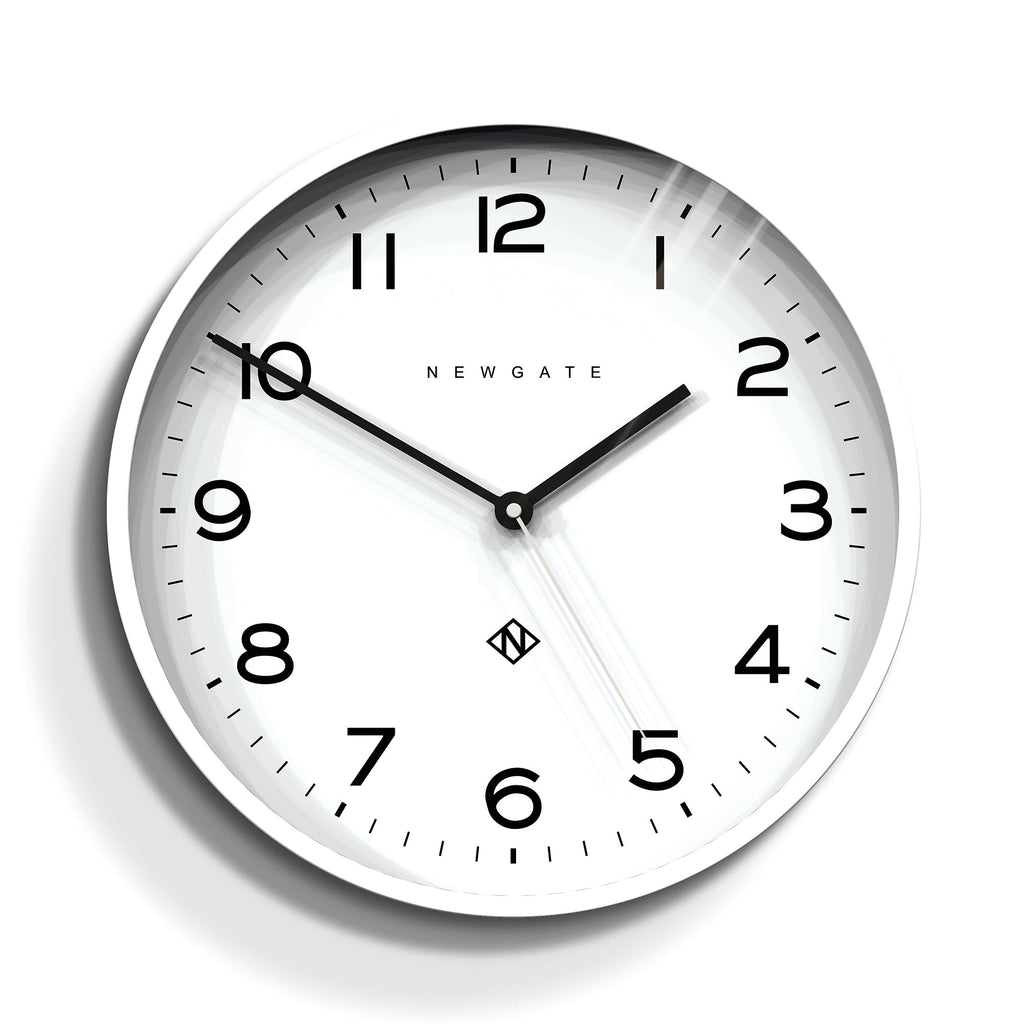 Newgate Number Three Echo Clock - Silicone White - Wall Clocks | Infinity Clocks
