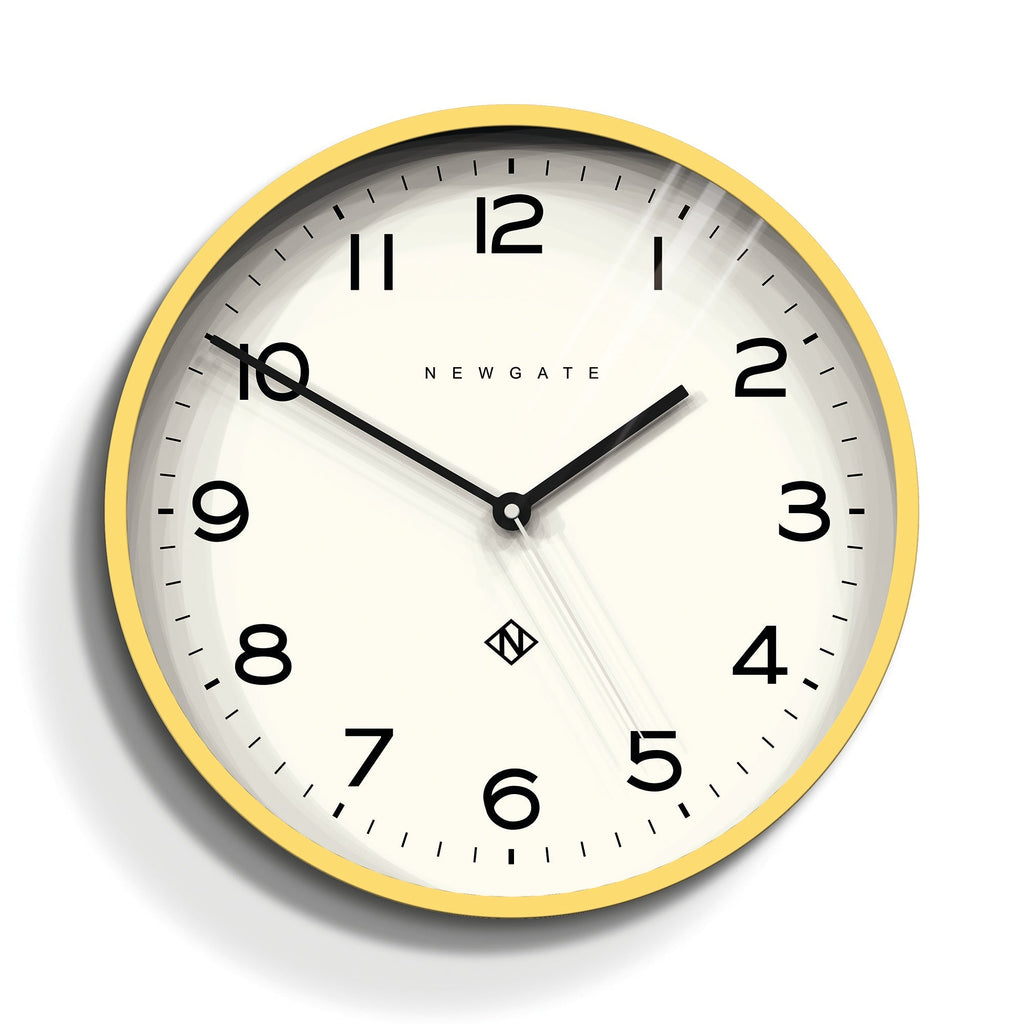Newgate Number Three Echo Clock - Silicone Yellow - Wall Clocks | Infinity Clocks