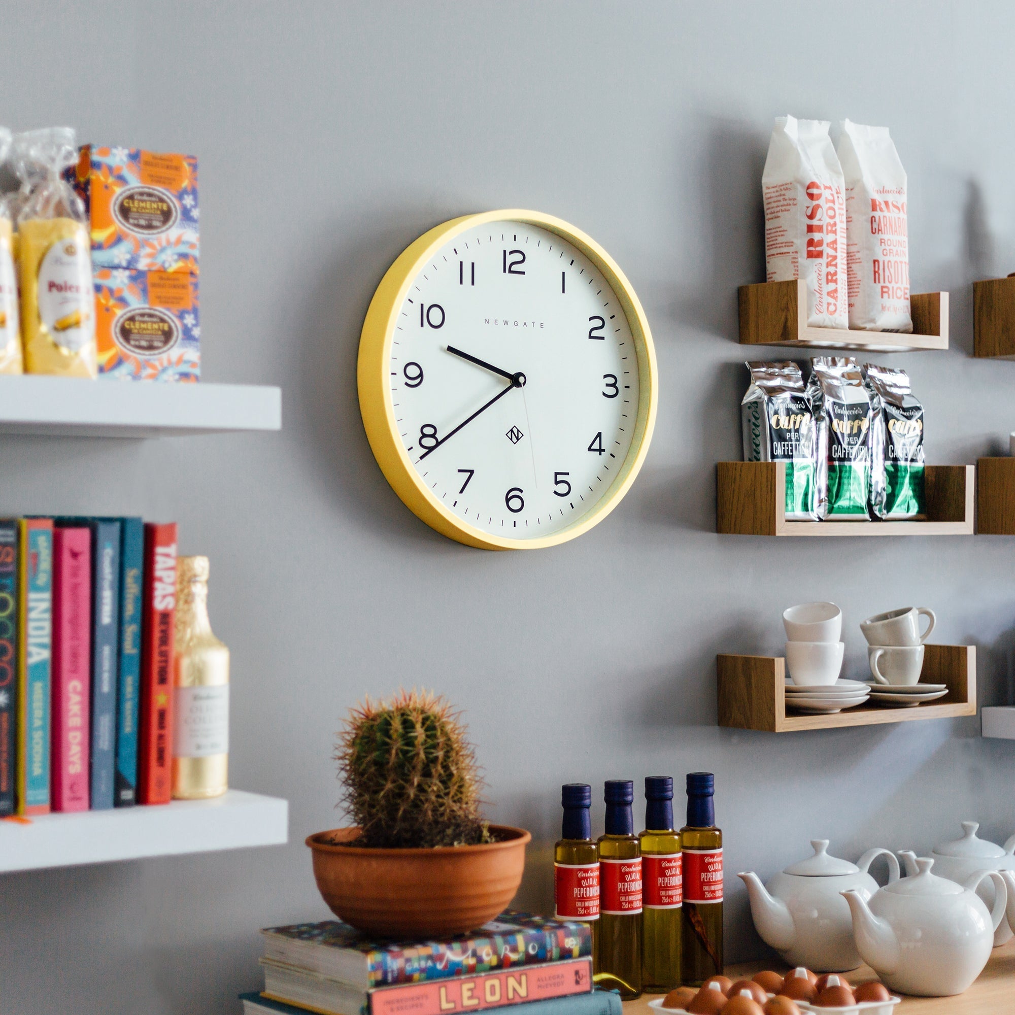Newgate Number Three Echo Clock - Silicone Yellow - Wall Clocks | Infinity Clocks