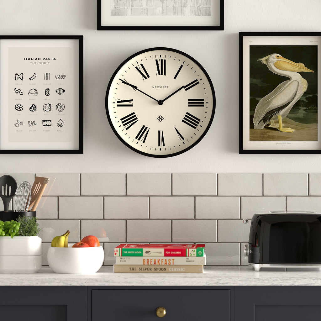 Newgate Number Three - Italian Black - Wall Clocks | Infinity Clocks