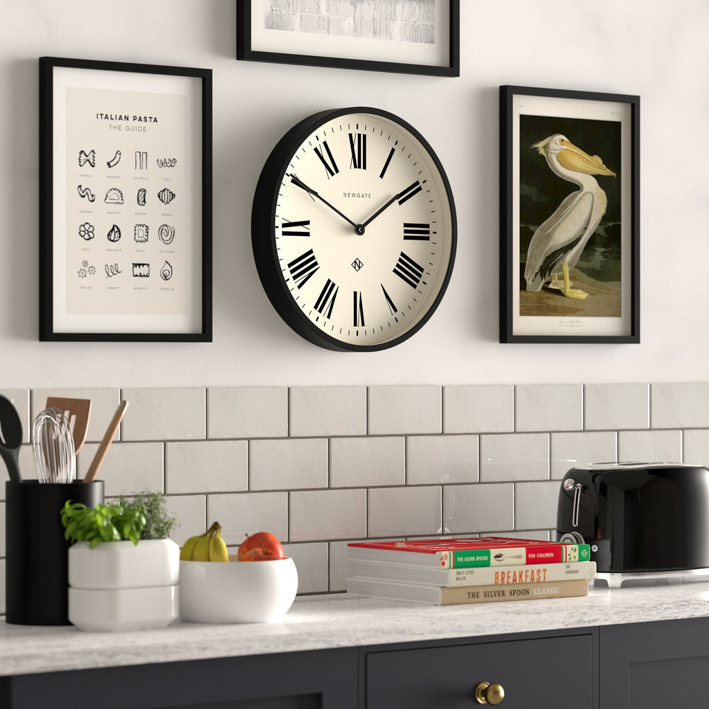Newgate Number Three - Italian Black - Wall Clocks | Infinity Clocks