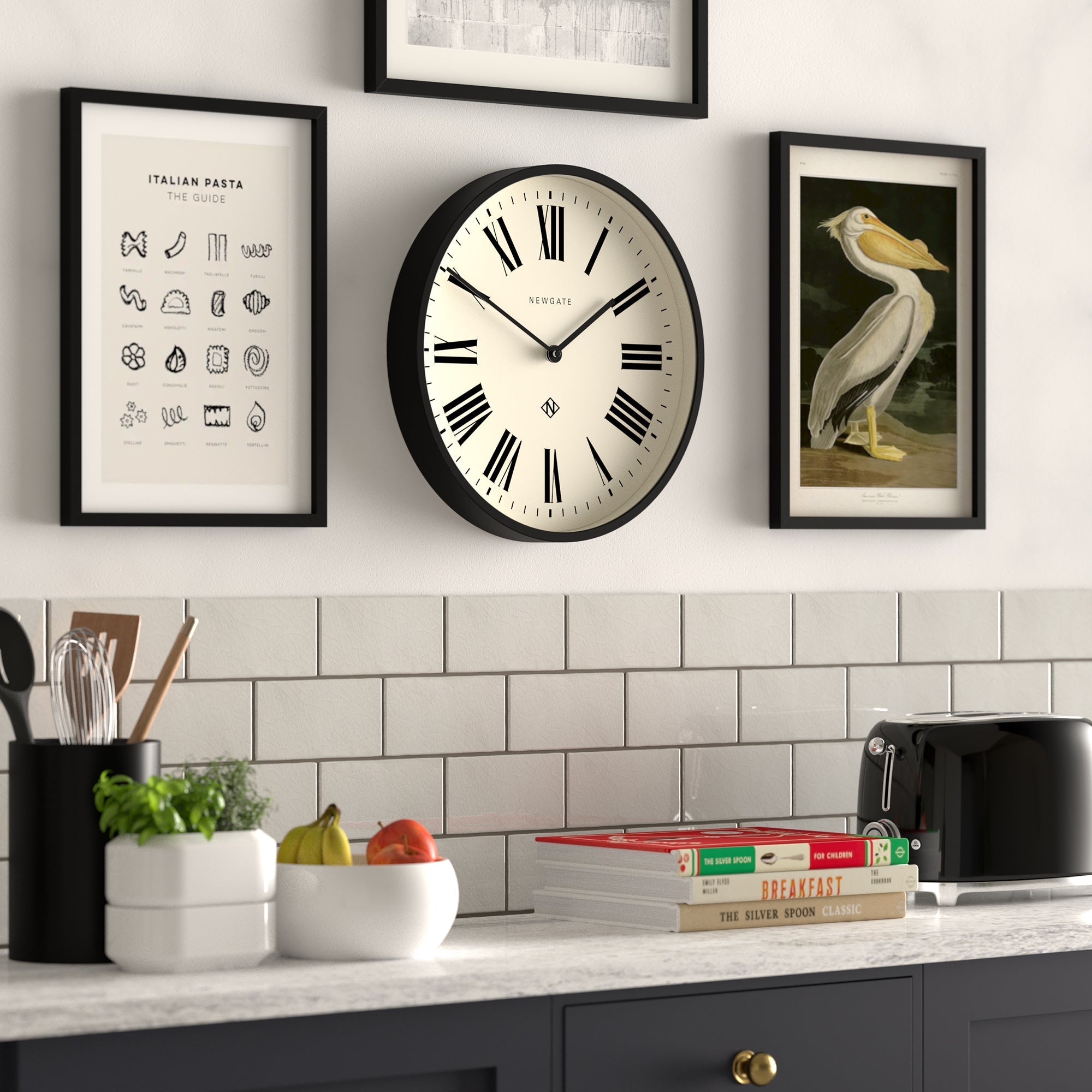 Newgate Number Three - Italian Black - Wall Clocks | Infinity Clocks
