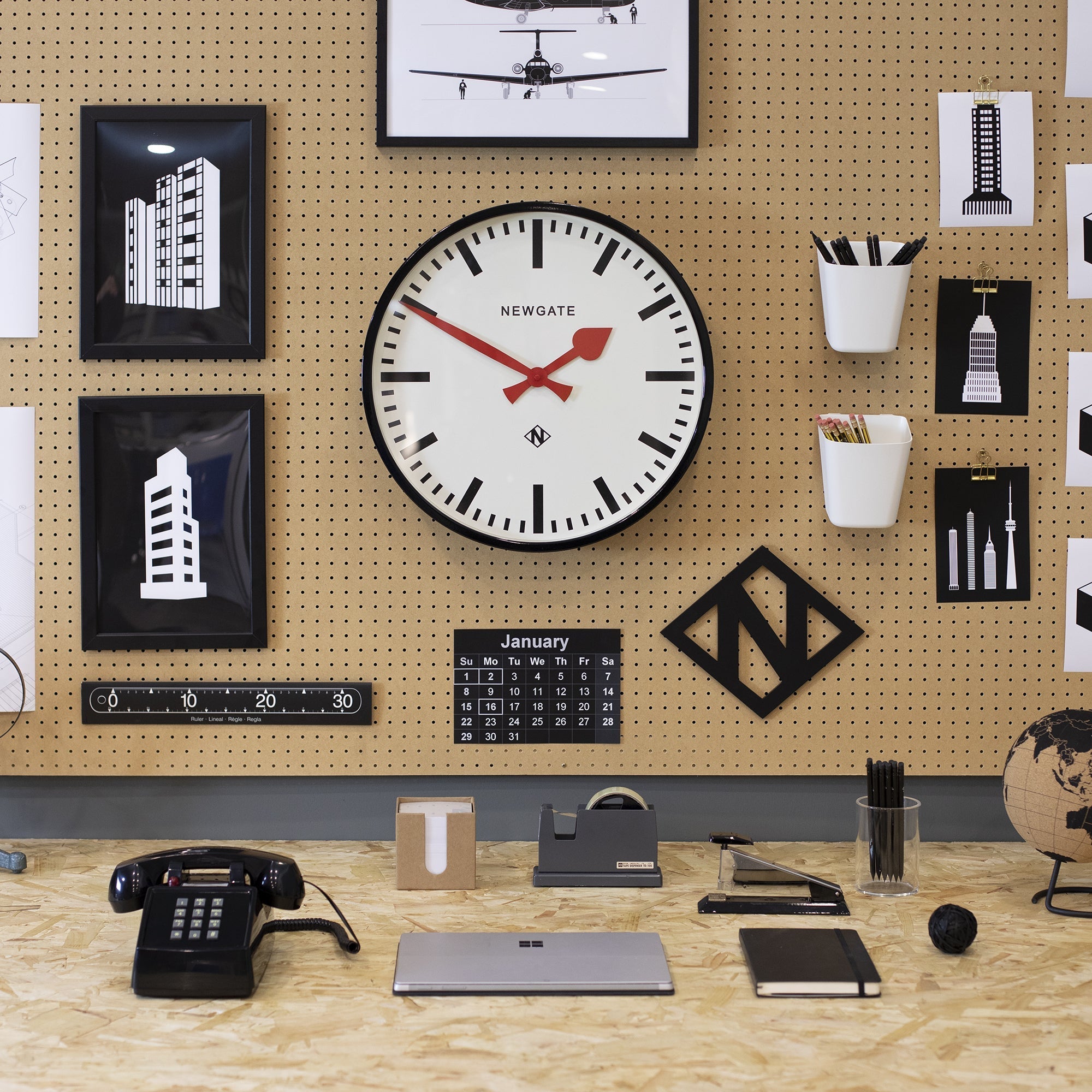 Newgate Putney Clock - Black - Wall Clocks | Infinity Clocks