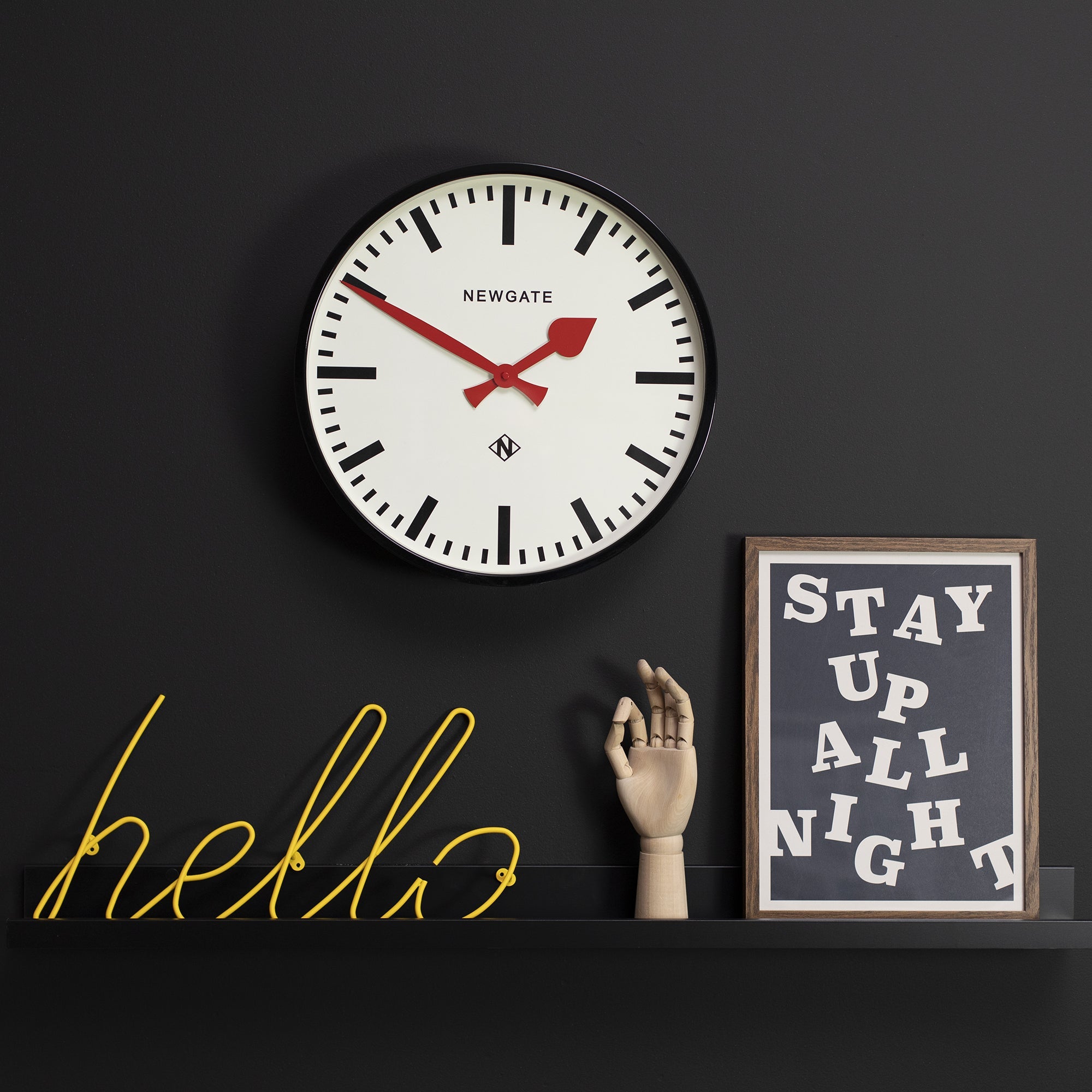 Newgate Putney Clock - Black - Wall Clocks | Infinity Clocks