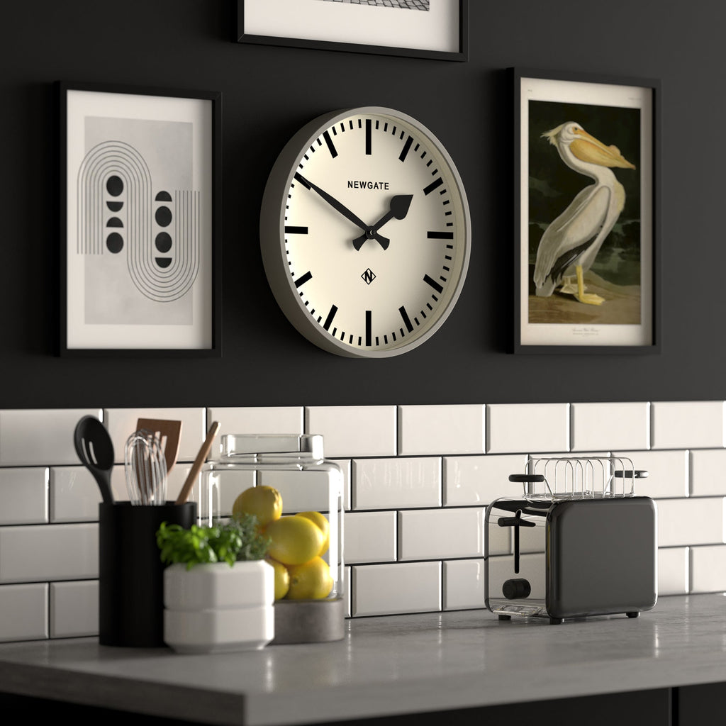 Newgate Railway Clock - Grey - Wall Clocks | Infinity Clocks