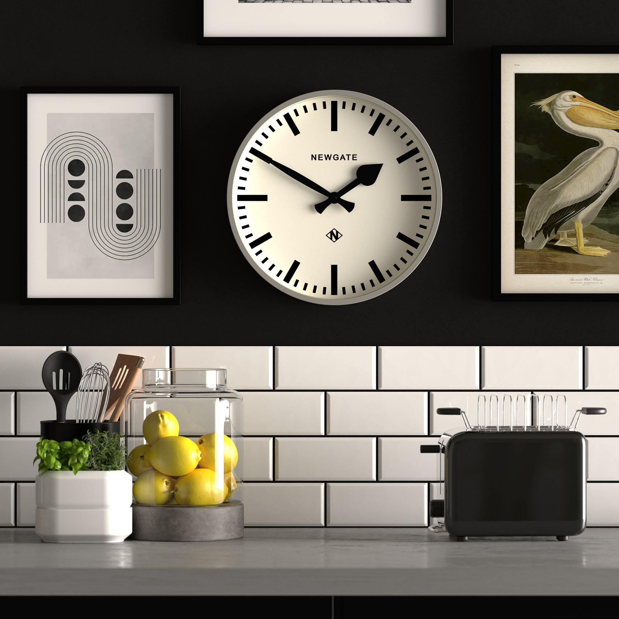 Newgate Railway Clock - Grey - Wall Clocks | Infinity Clocks
