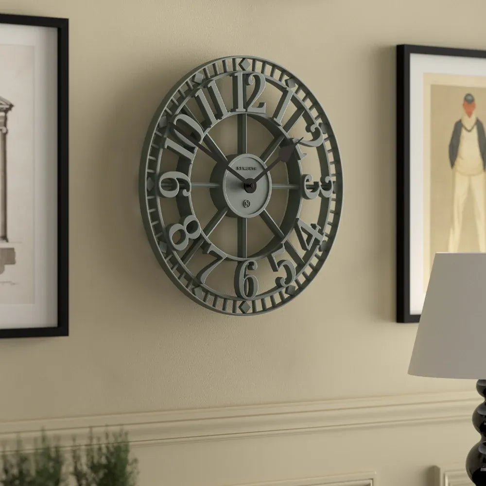 Newgate Warehouse Wall Clock - Asparagus Green - Wall Clocks