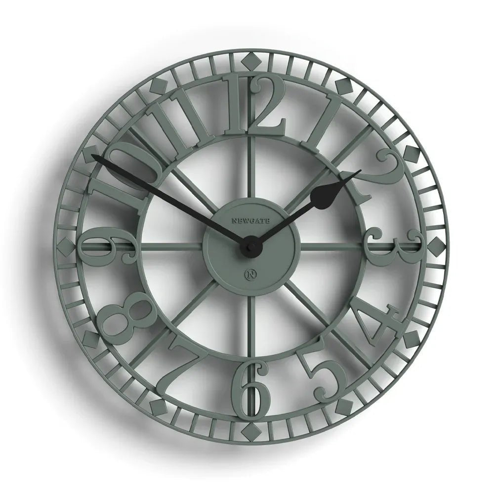 Newgate Warehouse Wall Clock - Asparagus Green - Wall Clocks