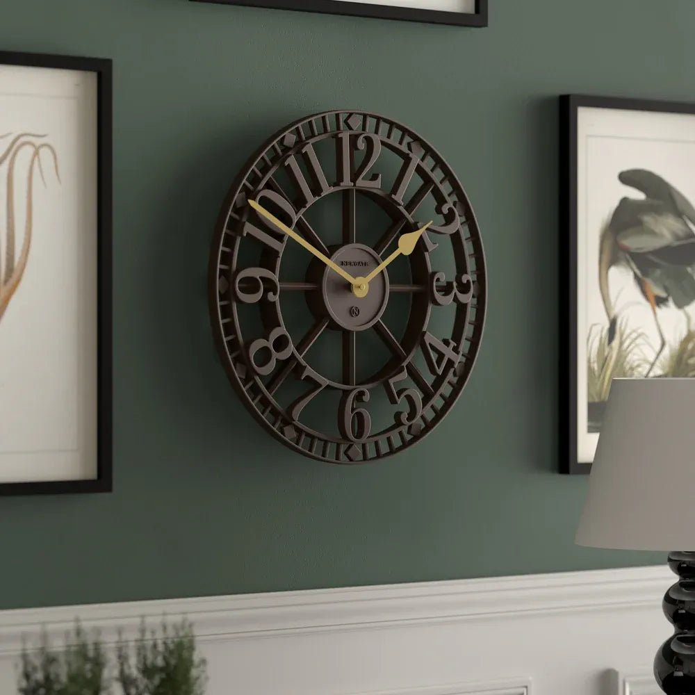 Newgate Warehouse Wall Clock - Mocha Brown - Wall Clocks