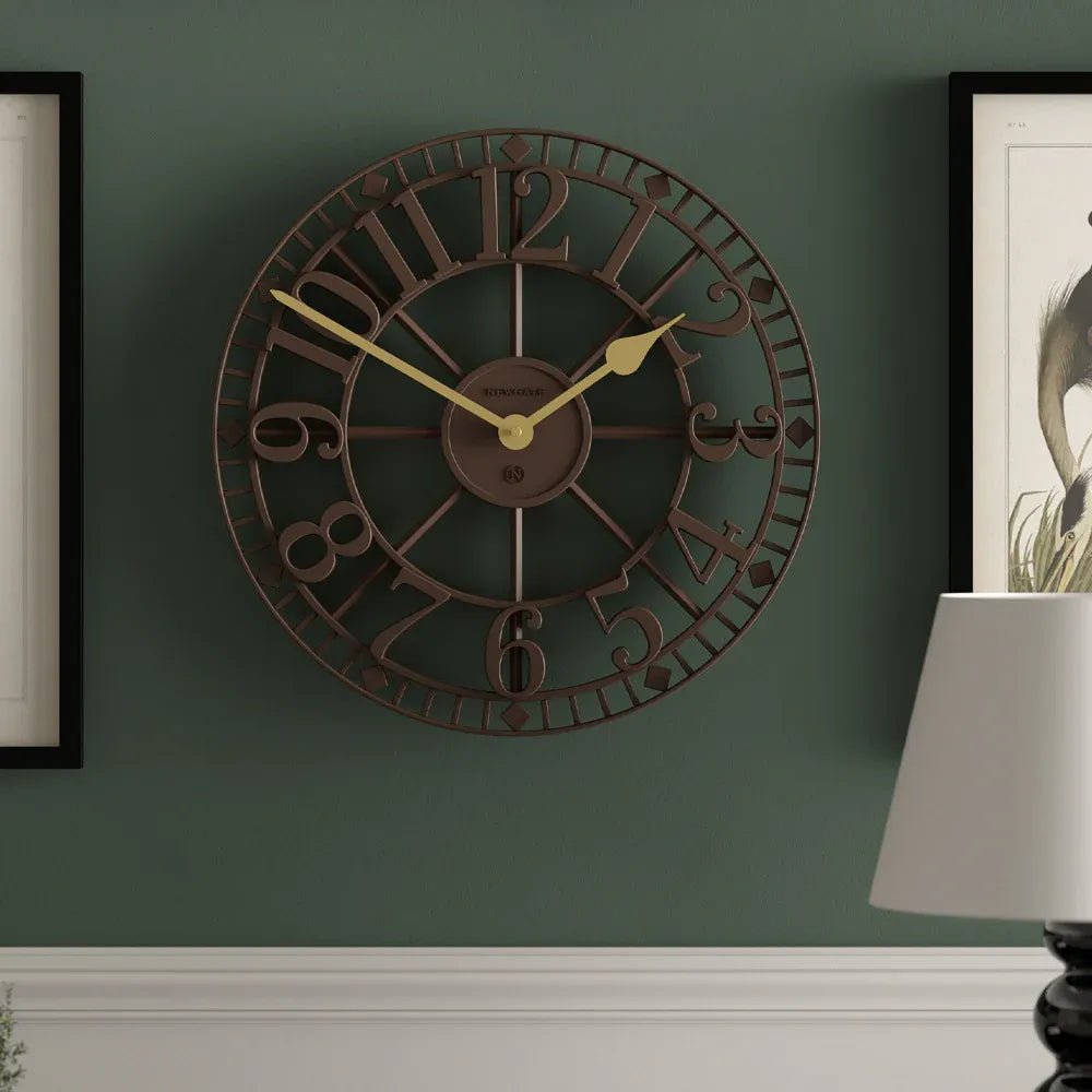 Newgate Warehouse Wall Clock - Mocha Brown - Wall Clocks