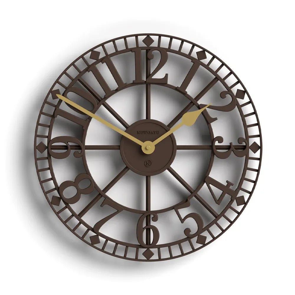 Newgate Warehouse Wall Clock - Mocha Brown - Wall Clocks