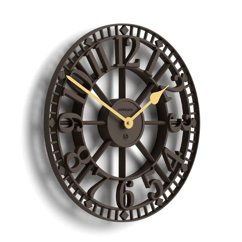 Newgate Warehouse Wall Clock - Mocha Brown - Wall Clocks