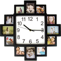 Photo Frame Clock Picture Collage 12 Picture Display Photo Wall - Wall Clocks