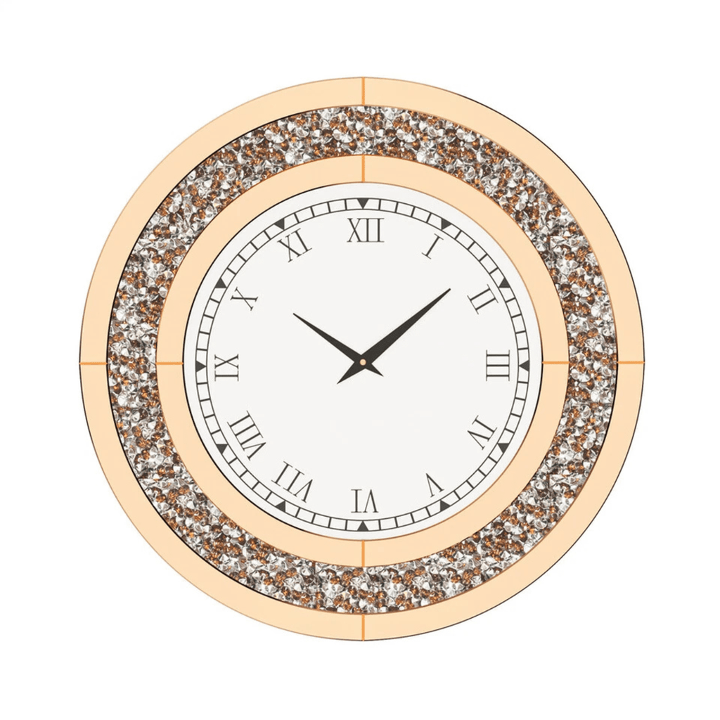 P&P Brown Crushed Diamond Square Oversized Wall Clock - Wall Clocks | Infinity Clocks