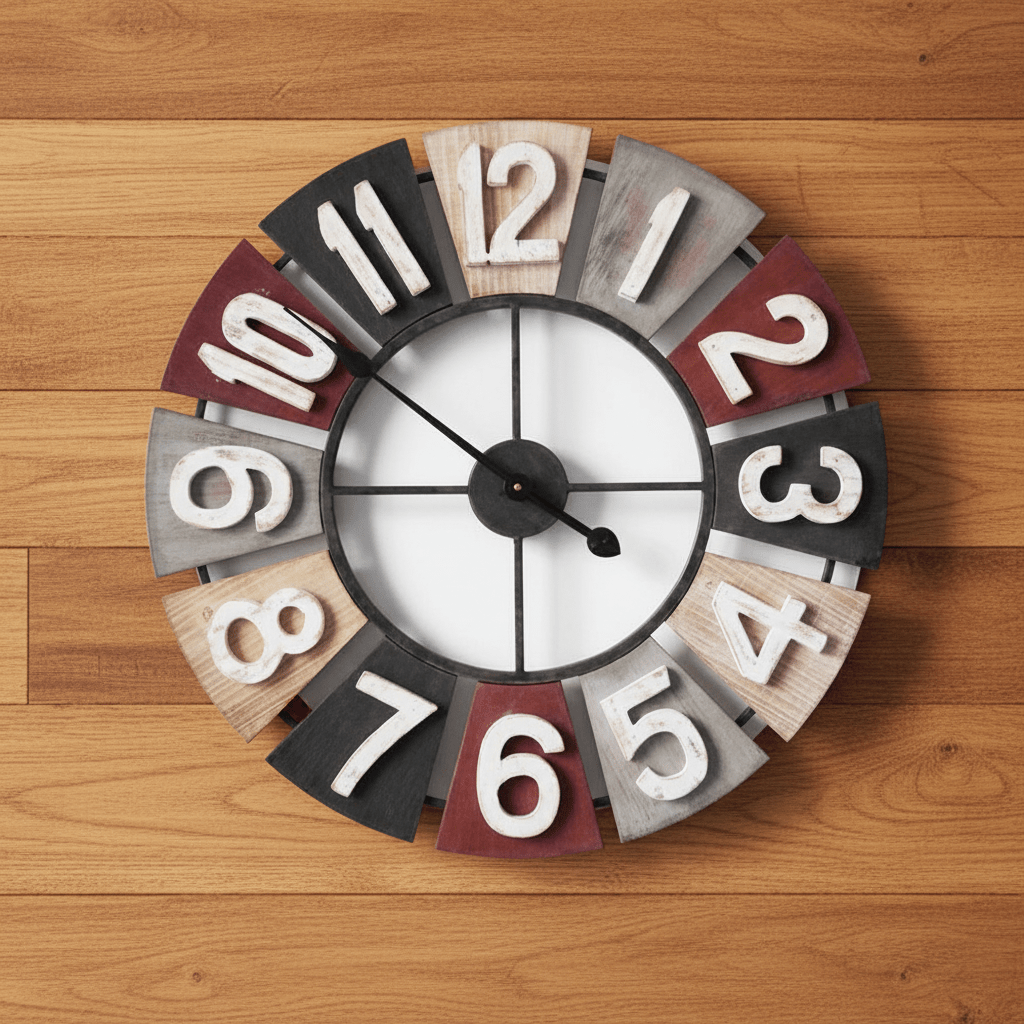 Retro Number Metal & Wall Clock - Multicoloured - Wall Clocks | Infinity Clocks