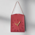 Retro PU Leather Hanging Wall Clock - Red - Wall Clocks