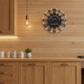 Roman Numeral Round Wall Clock - Black and Natural - Wall Clocks
